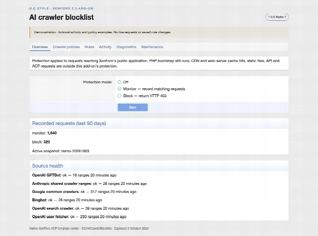 AI Crawler Blocklist screenshot 1