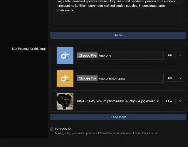 Advanced tag view screenshot 2