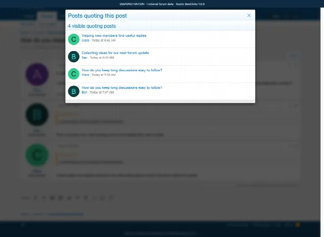 Quote Backlinks screenshot 2