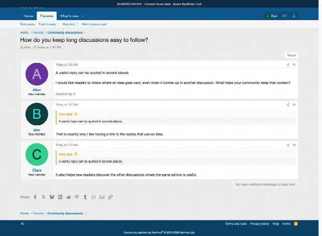 Quote Backlinks screenshot 1
