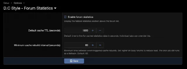 Forum Statistics screenshot